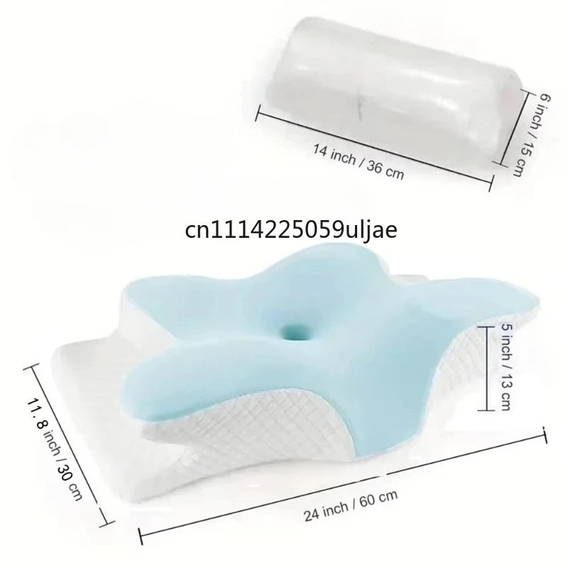 2026 New Solid Color Special-shaped Horn Pillow, Butterfly Pillow Memory Cotton Slow Rebound Neck Protection Sleep Pillow