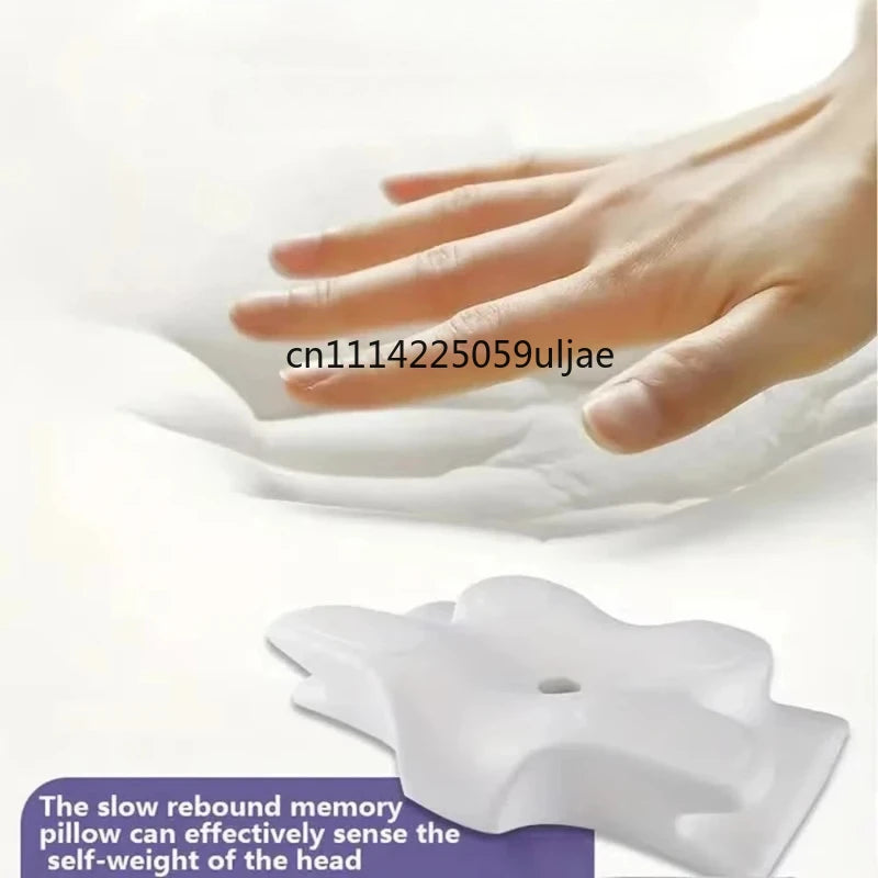 2026 New Solid Color Special-shaped Horn Pillow, Butterfly Pillow Memory Cotton Slow Rebound Neck Protection Sleep Pillow
