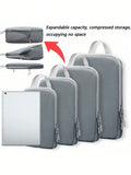 Set4/6pcs Compressible Packing Travel Storage Bag Cubes Waterproof Suitcase Nylon Portable With Handbag Luggage Organizer Ryanai