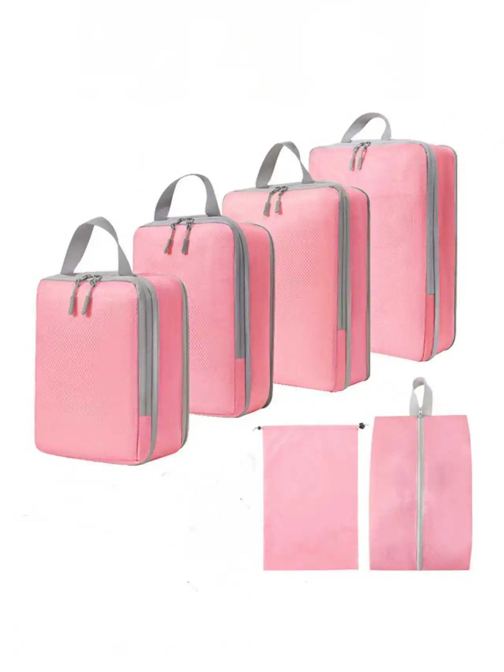 Set4/6pcs Compressible Packing Travel Storage Bag Cubes Waterproof Suitcase Nylon Portable With Handbag Luggage Organizer Ryanai