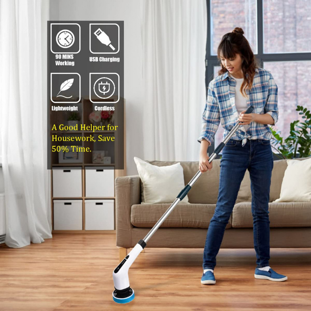 VersaClean Pro 9 – Escova Elétrica Rotativa Multifuncional Sem Fio