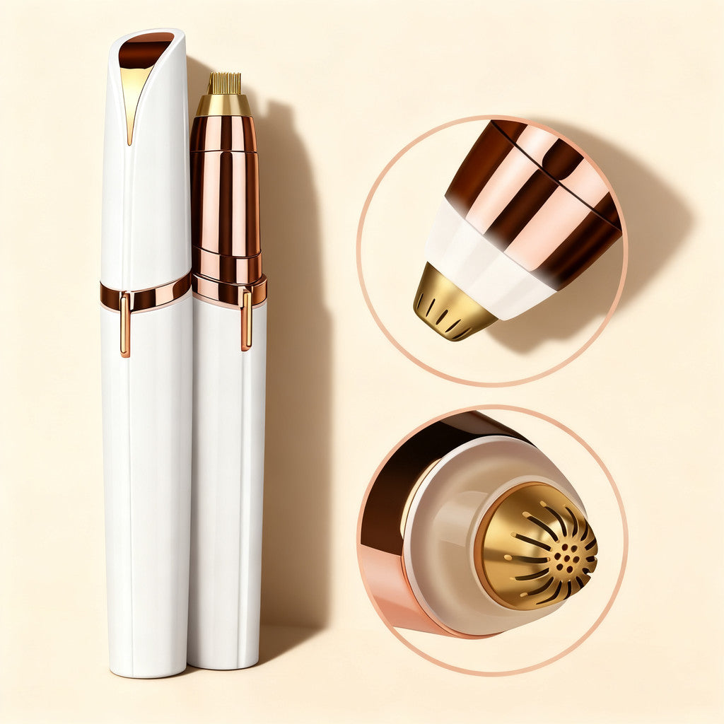 KIT Depiladora Caneta Aparadora De Sobrancelha Rosto Portátil Elétrico Recarregável