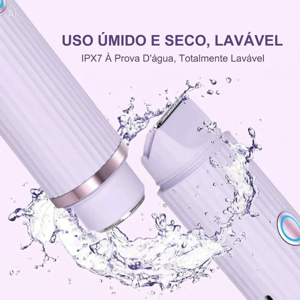 AuraSmooth™-Depilador Elétrico Recarregável com Navalha Dupla e Tecnologia Indolor para Pele Sensível