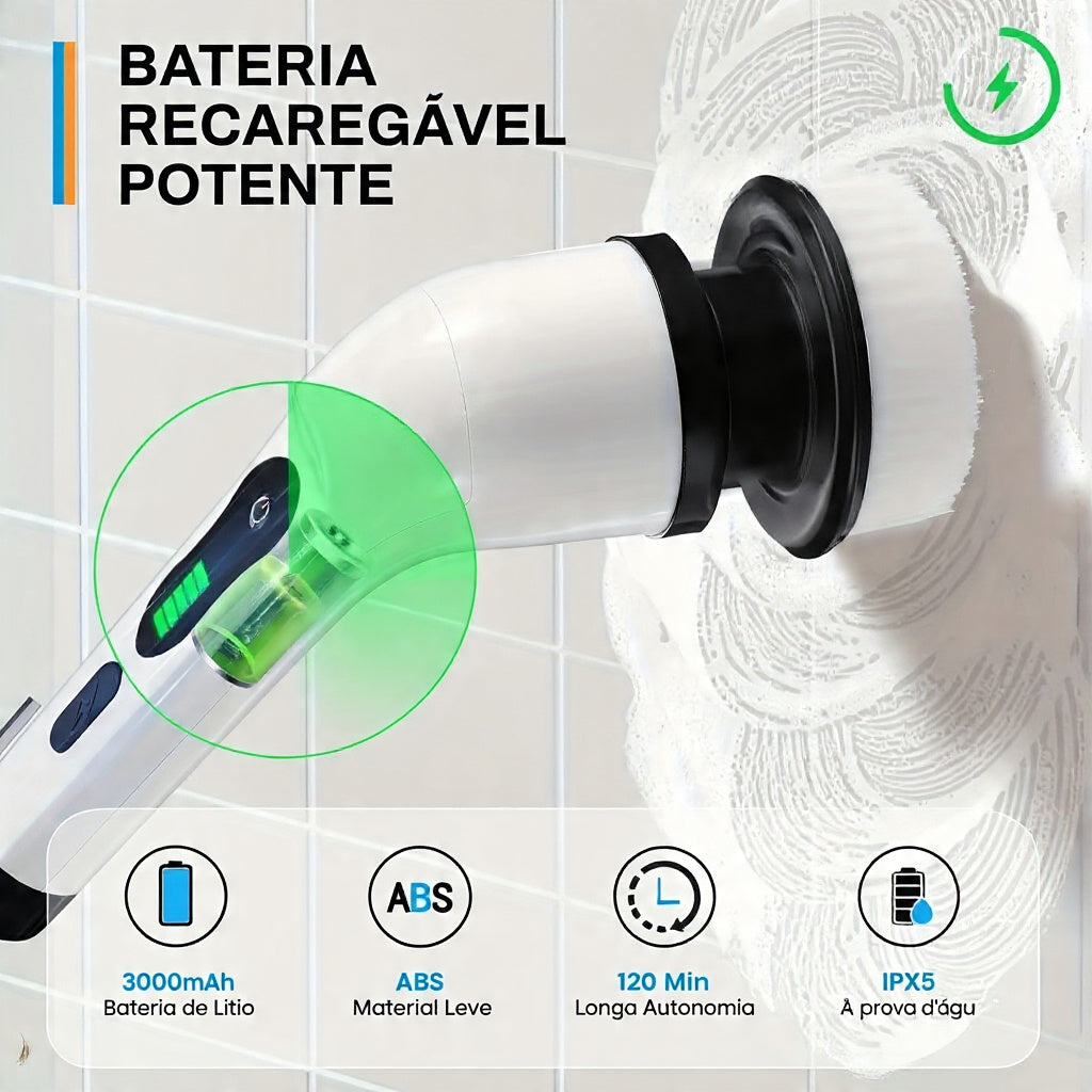 VersaClean Pro 9 – Escova Elétrica Rotativa Multifuncional Sem Fio
