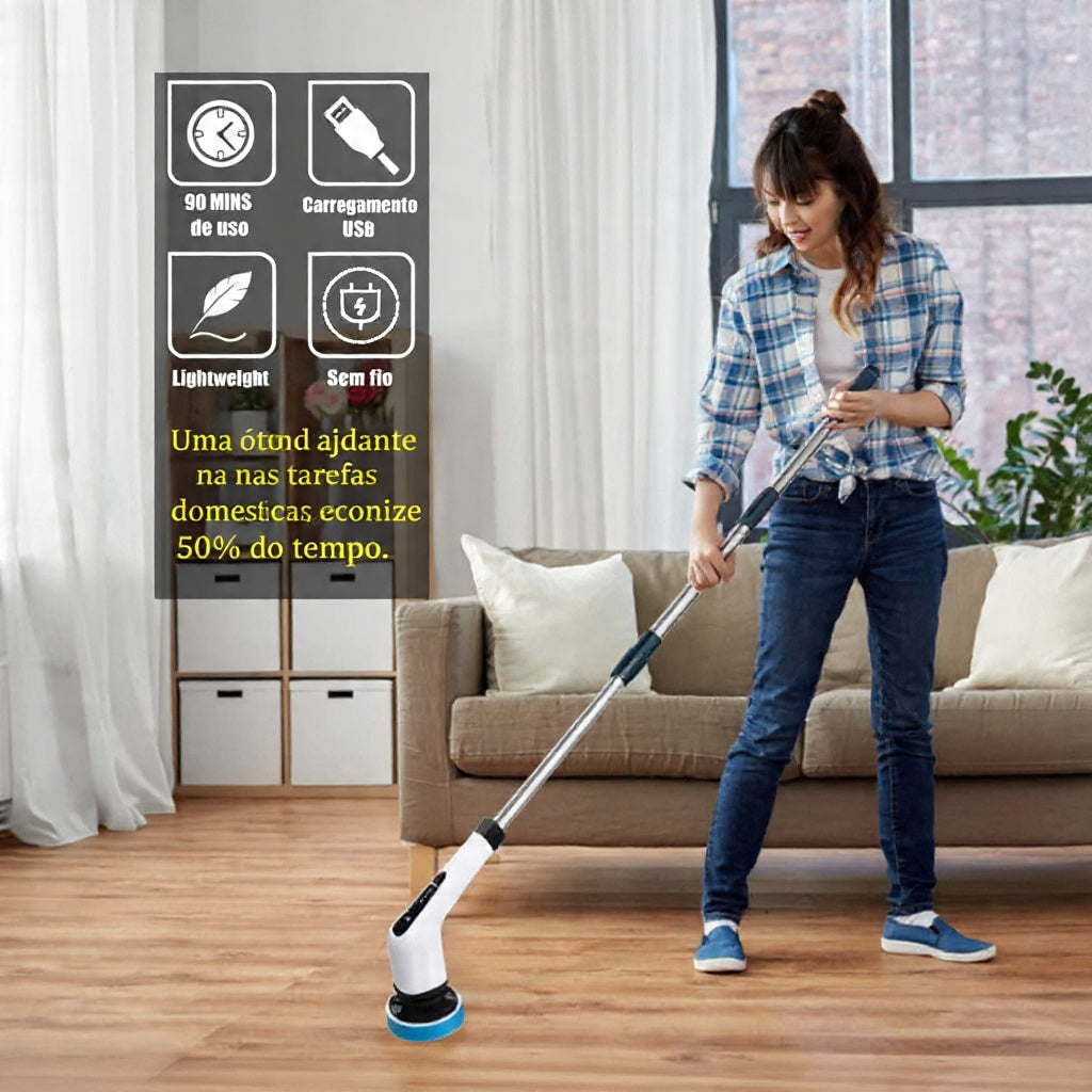 VersaClean Pro 9 – Escova Elétrica Rotativa Multifuncional Sem Fio