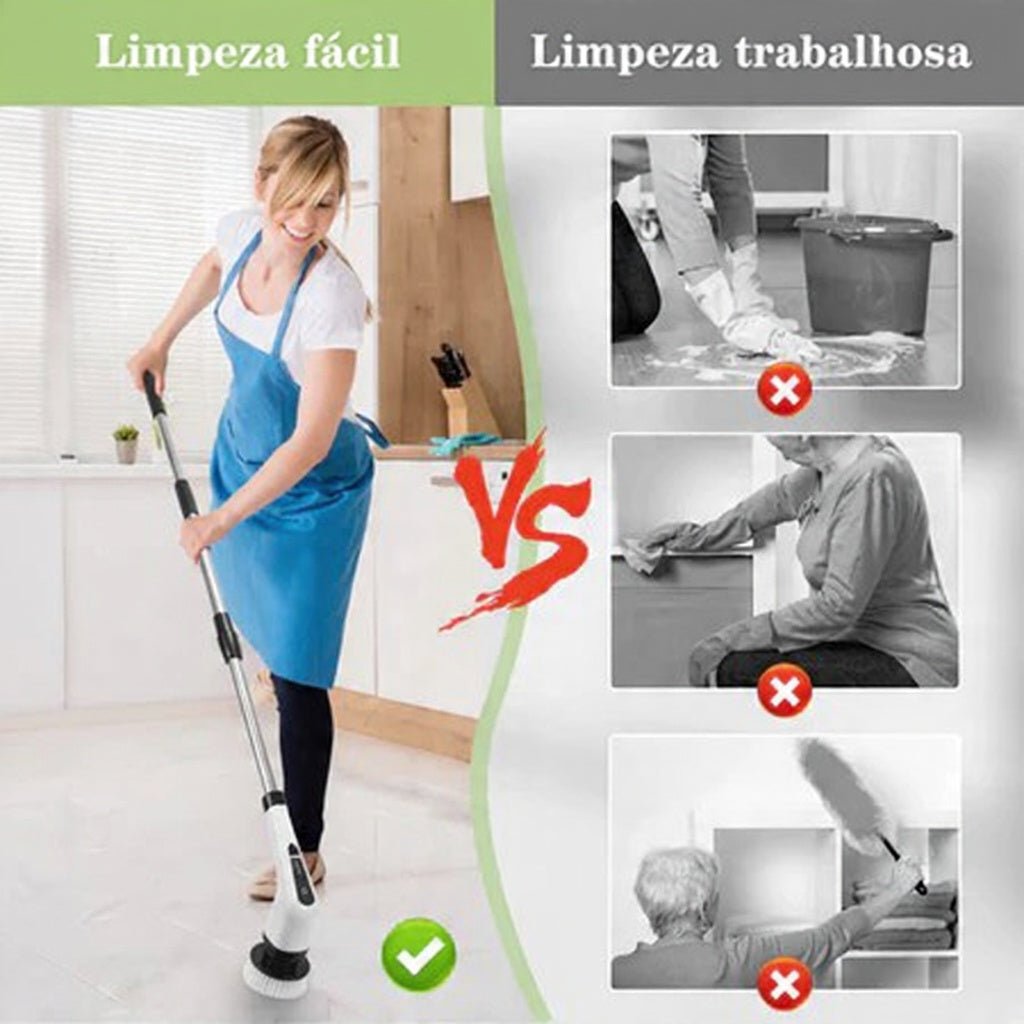 VersaClean Pro 9 – Escova Elétrica Rotativa Multifuncional Sem Fio